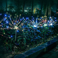 1PC Solar fajerwerki lampa na zewnątrz trawa Globe Dandelion Flash lampki świąteczne na sznurku 90 /120/150 LED na trawnik ogrodowy wakacje światła 4